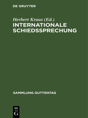 cover image of Internationale Schiedssprechung